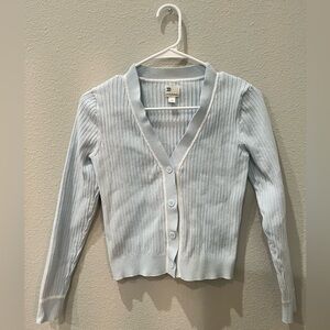 All in Motion Women's Sky Blue Ribbed Cardigan